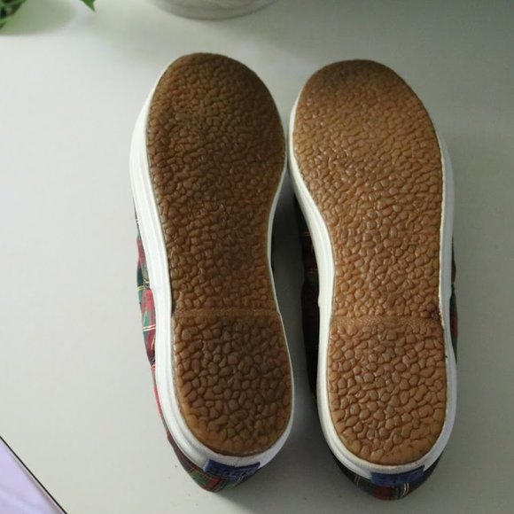 KEDS Vintage Christmas Plaid Sneakers Retro 90s Holiday - Size 8 - Picture 7 of 16